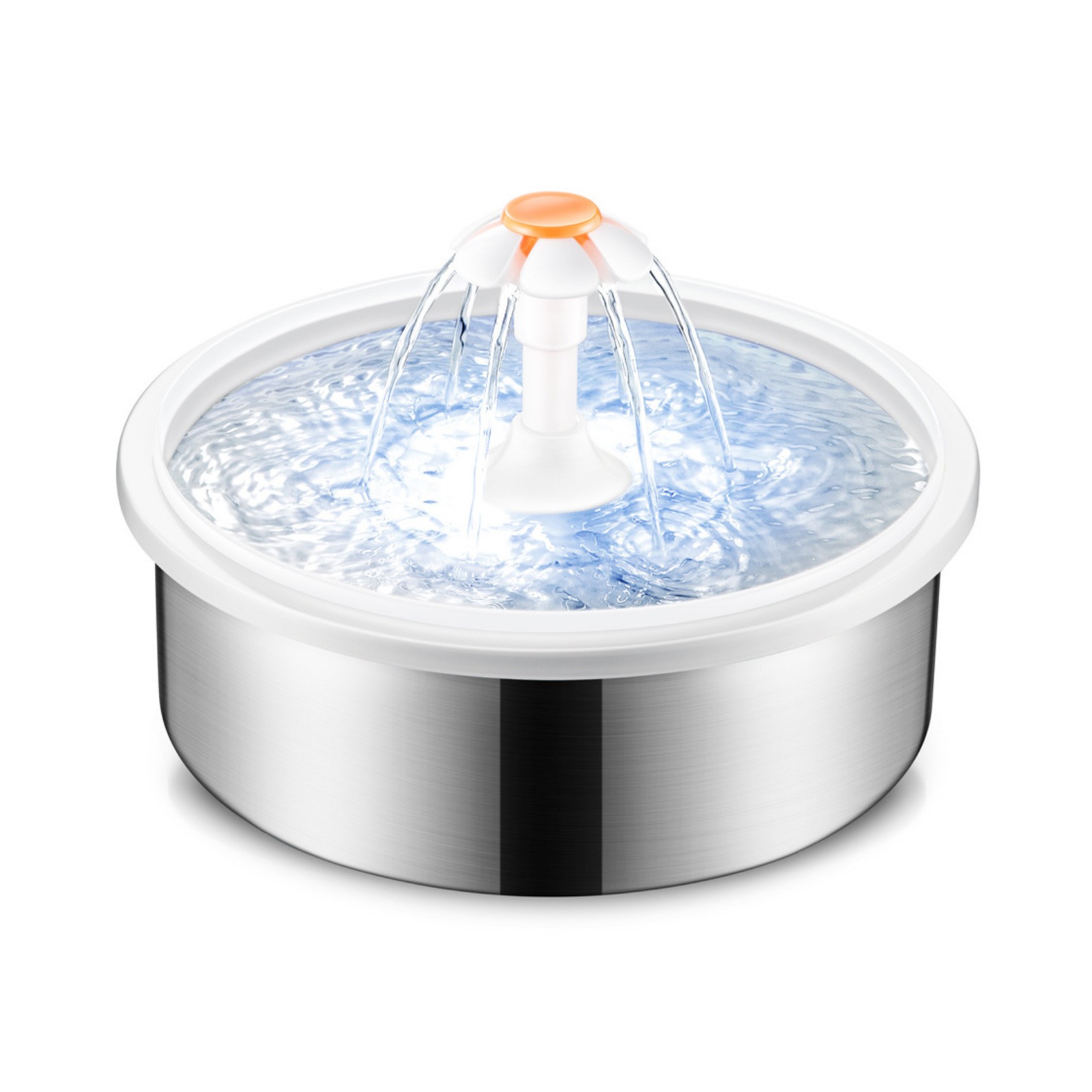 Smart Pet Water Fountain with Stainless Steel Bowl & Multi-Stage Filtration